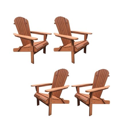 W UNLIMITED W Unlimited SW1912WNSET4 Oceanic Adirondack Chair; Walnut - Set of 4 SW1912WNSET4